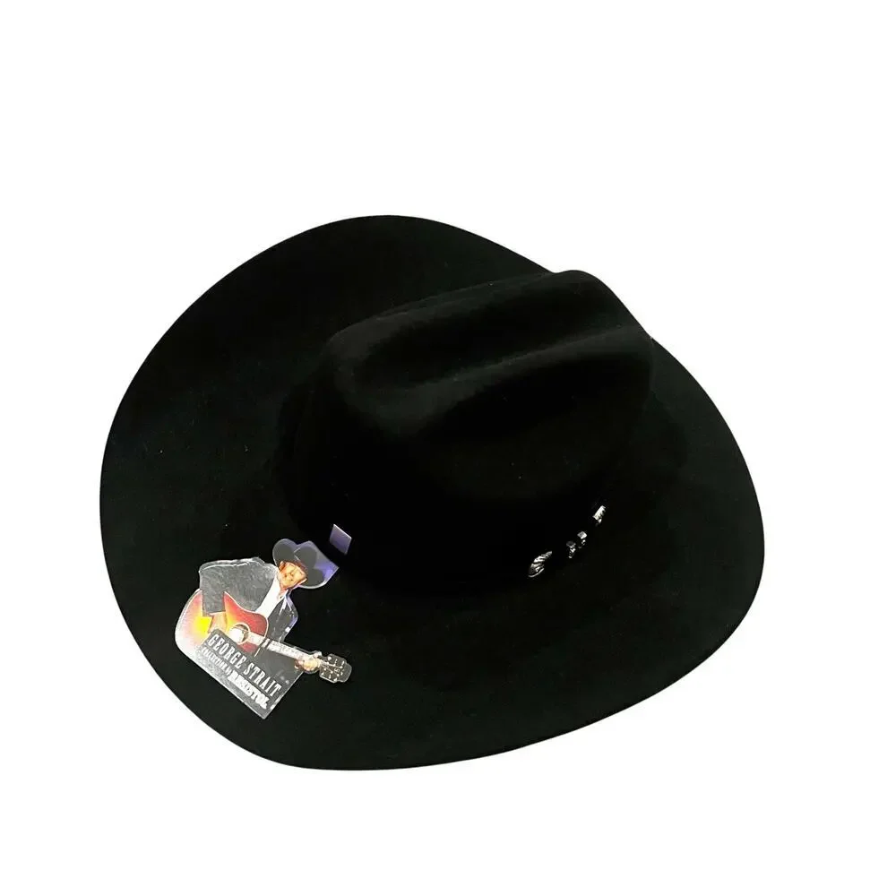Resistol Men's Ox Bow 6X Black Felt Hat Cattleman Crown One Size 7 1/4 NWT